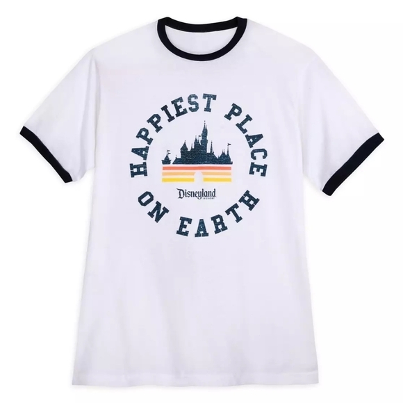Disney Tops - NWT Disneyland Happiest Place on Earth Ringer T-Shirt Adults Large